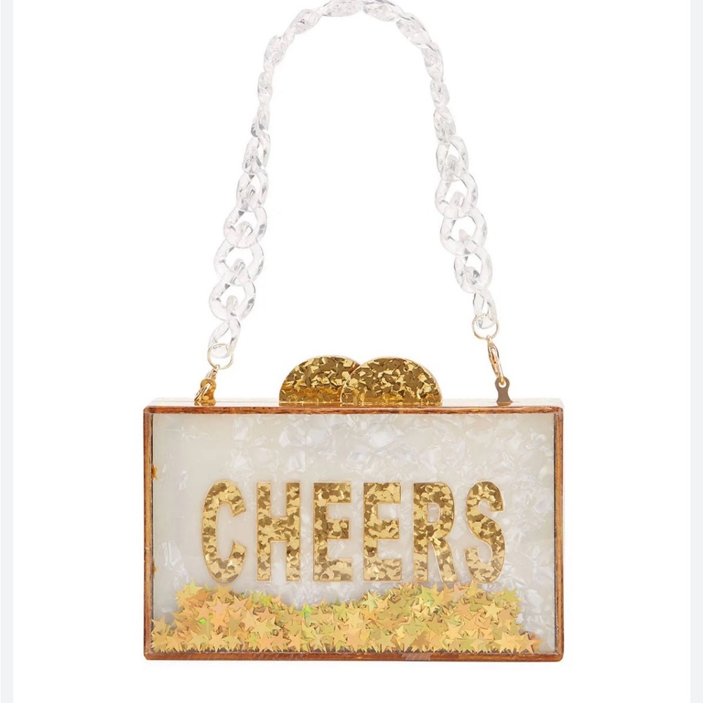 Neiman Marcus Bari Lynn Gold Cheers Shaker Clutch 🎁